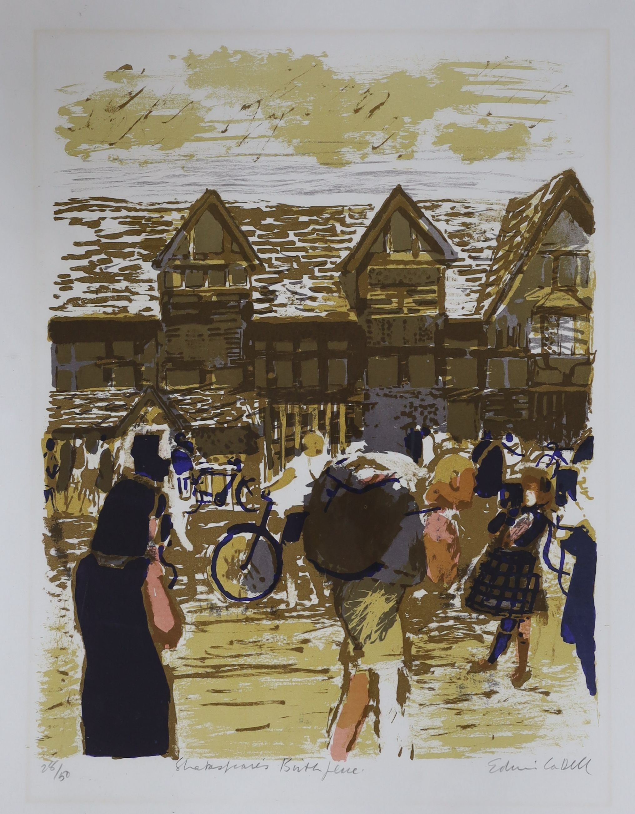 Edwin Ladell (1919-1970), lithograph, 'Shakespeare's Birth Place', signed in pencil, 28/50, 60 x 47cm, unframed